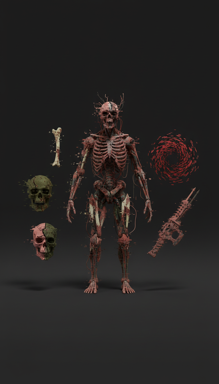 Distressed digital horror asset kit